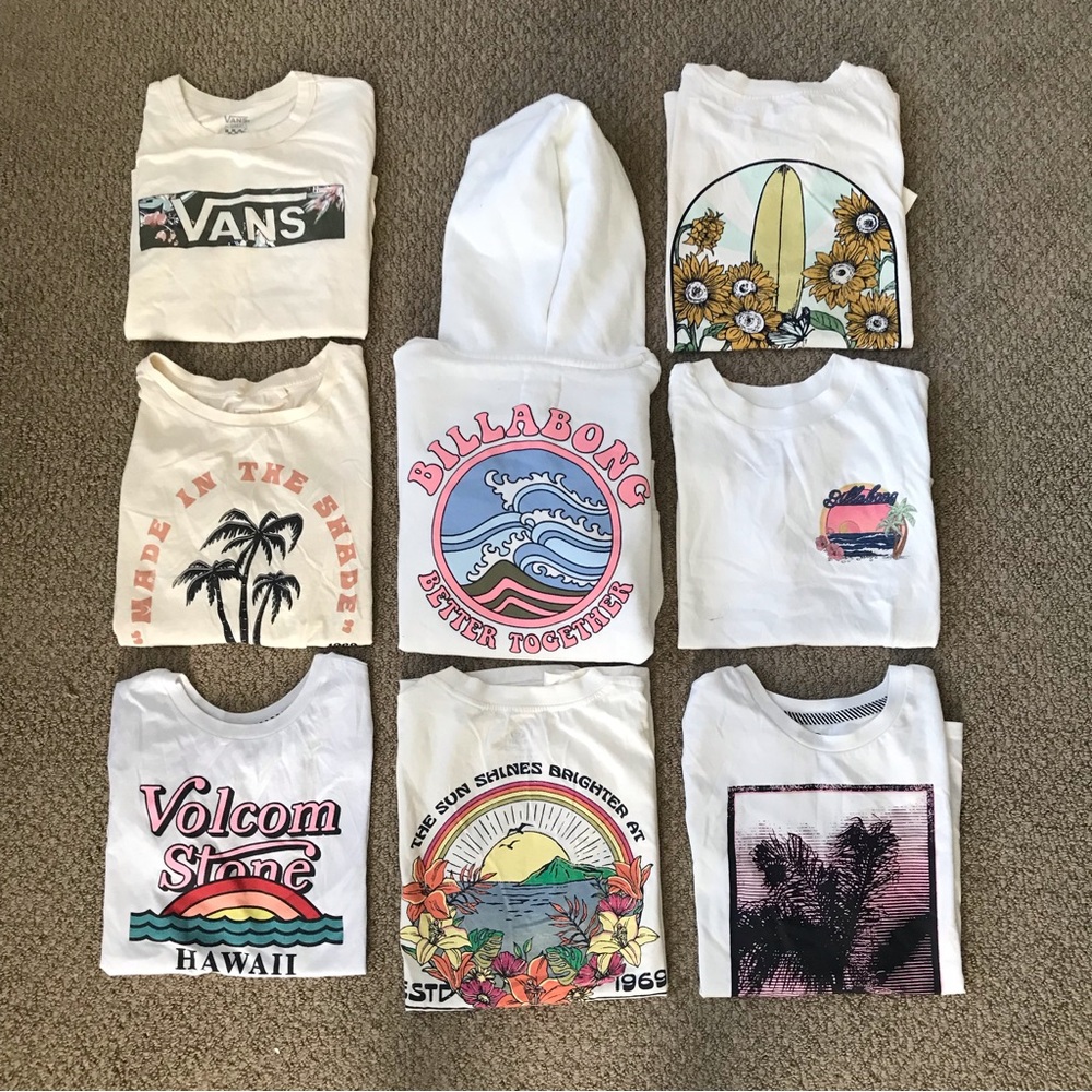 Lot of Surfer Girl style of tops. Size 12/14